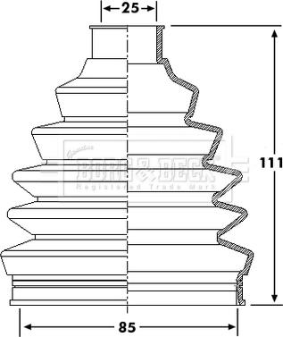 Borg & Beck BCB6205 - Маншон, полуоска vvparts.bg