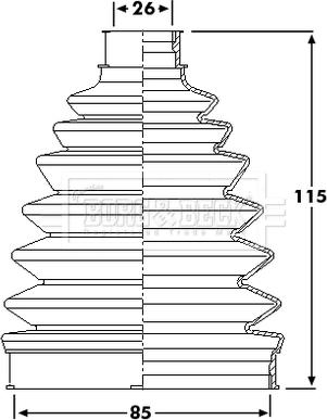 Borg & Beck BCB6207 - Маншон, полуоска vvparts.bg