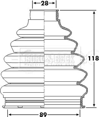 Borg & Beck BCB6229 - Маншон, полуоска vvparts.bg