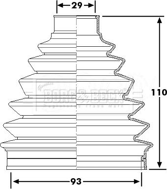 Borg & Beck BCB6227 - Маншон, полуоска vvparts.bg