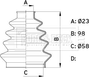 Borg & Beck BCB1008 - Маншон, полуоска vvparts.bg