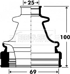 Borg & Beck BCB2902 - Маншон, полуоска vvparts.bg