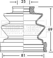 Borg & Beck BCB2458 - Маншон, полуоска vvparts.bg