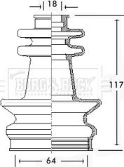 Borg & Beck BCB2597 - Маншон, полуоска vvparts.bg