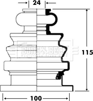 Borg & Beck BCB2677 - Маншон, полуоска vvparts.bg