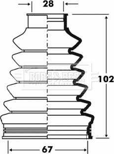 Borg & Beck BCB2830 - Маншон, полуоска vvparts.bg