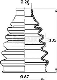 Borg & Beck BCB2360R - Маншон, полуоска vvparts.bg