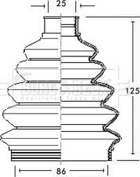 Borg & Beck BCB2302R - Маншон, полуоска vvparts.bg