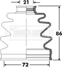 Borg & Beck BCB2385 - Маншон, полуоска vvparts.bg