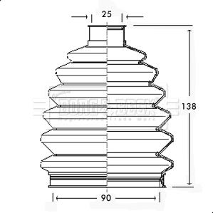 Borg & Beck BCB2281 - Маншон, полуоска vvparts.bg