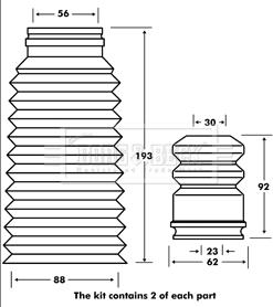 Borg & Beck BPK7096 - Прахозащитен комплект, амортисьор vvparts.bg