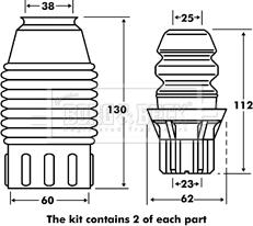 Borg & Beck BPK7045 - Прахозащитен комплект, амортисьор vvparts.bg