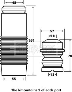 Borg & Beck BPK7055 - Прахозащитен комплект, амортисьор vvparts.bg