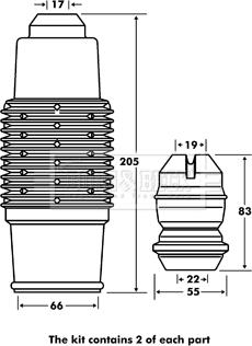 Borg & Beck BPK7057 - Прахозащитен комплект, амортисьор vvparts.bg