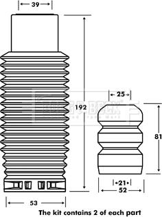 Borg & Beck BPK7065 - Прахозащитен комплект, амортисьор vvparts.bg