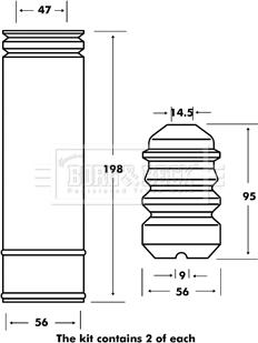 Borg & Beck BPK7017 - Прахозащитен комплект, амортисьор vvparts.bg