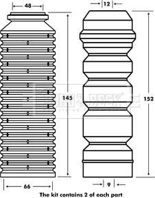 Borg & Beck BPK7086 - Прахозащитен комплект, амортисьор vvparts.bg