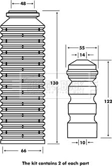 Borg & Beck BPK7087 - Прахозащитен комплект, амортисьор vvparts.bg