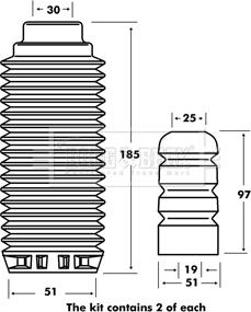 Borg & Beck BPK7030 - Прахозащитен комплект, амортисьор vvparts.bg