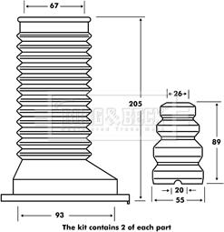 Borg & Beck BPK7101 - Прахозащитен комплект, амортисьор vvparts.bg