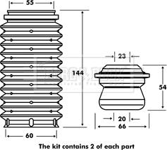 Borg & Beck BPK7116 - Прахозащитен комплект, амортисьор vvparts.bg