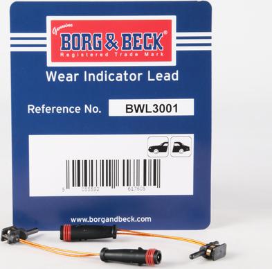 Borg & Beck BWL3001 - Предупредителен контактен сензор, износване на накладките vvparts.bg