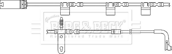 Borg & Beck BWL3028 - Предупредителен контактен сензор, износване на накладките vvparts.bg