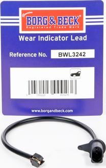 Borg & Beck BWL3242 - Предупредителен контактен сензор, износване на накладките vvparts.bg