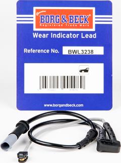 Borg & Beck BWL3238 - Предупредителен контактен сензор, износване на накладките vvparts.bg