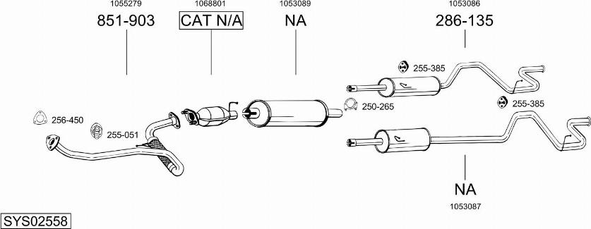 Bosal SYS02558 - Изпускателна система vvparts.bg