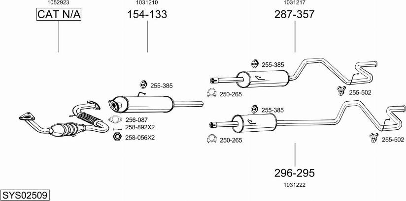 Bosal SYS02509 - Изпускателна система vvparts.bg