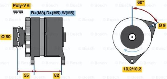 BOSCH 6 033 GB3 046 - Генератор vvparts.bg