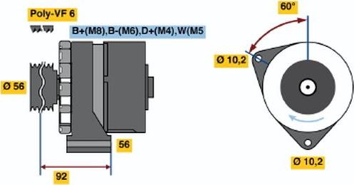 BOSCH 6 033 GB3 040 - Генератор vvparts.bg