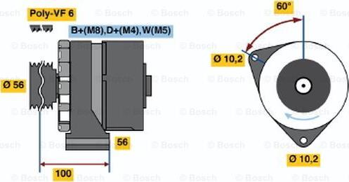 BOSCH 6 033 GB3 030 - Генератор vvparts.bg