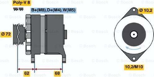 BOSCH 6 033 GB3 033 - Генератор vvparts.bg