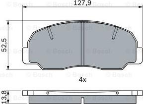 BOSCH 0 986 494 944 - Комплект спирачно феродо, дискови спирачки vvparts.bg