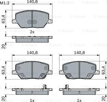 BOSCH 0 986 494 941 - Комплект спирачно феродо, дискови спирачки vvparts.bg