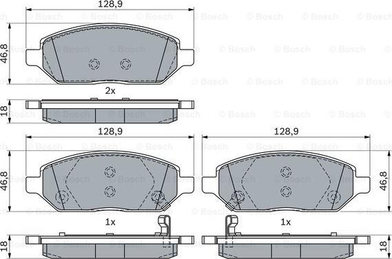 BOSCH 0 986 494 906 - Комплект спирачно феродо, дискови спирачки vvparts.bg