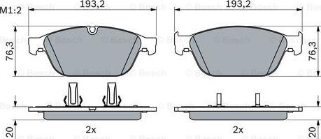 BOSCH 0 986 494 988 - Комплект спирачно феродо, дискови спирачки vvparts.bg