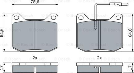 BOSCH 0 986 494 938 - Комплект спирачно феродо, дискови спирачки vvparts.bg