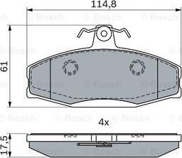 BOSCH 0 986 494 924 - Комплект спирачно феродо, дискови спирачки vvparts.bg