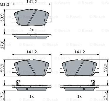 BOSCH 0 986 494 979 - Комплект спирачно феродо, дискови спирачки vvparts.bg