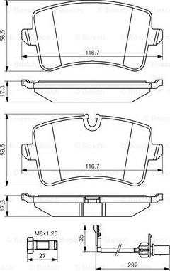 BOSCH 0 986 494 446 - Комплект спирачно феродо, дискови спирачки vvparts.bg