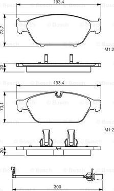 BOSCH 0 986 494 447 - Комплект спирачно феродо, дискови спирачки vvparts.bg