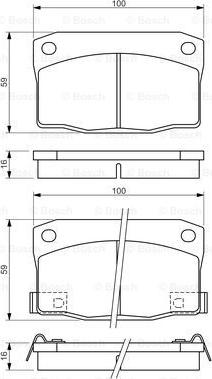 BOSCH 0 986 494 455 - Комплект спирачно феродо, дискови спирачки vvparts.bg