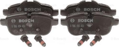 BOSCH 0 986 494 450 - Комплект спирачно феродо, дискови спирачки vvparts.bg