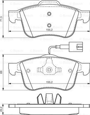 BOSCH 0 986 494 465 - Комплект спирачно феродо, дискови спирачки vvparts.bg