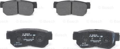 BOSCH 0 986 494 417 - Комплект спирачно феродо, дискови спирачки vvparts.bg