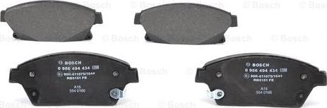 BOSCH 0 986 494 434 - Комплект спирачно феродо, дискови спирачки vvparts.bg