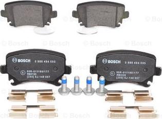 BOSCH 0 986 494 595 - Комплект спирачно феродо, дискови спирачки vvparts.bg